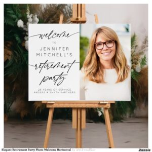 Elegant Retirement Party Photo Welcome Horizontal Foam Board
