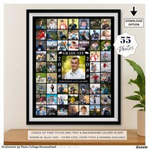 Graduation 55 Photo Collage Personalized Poster