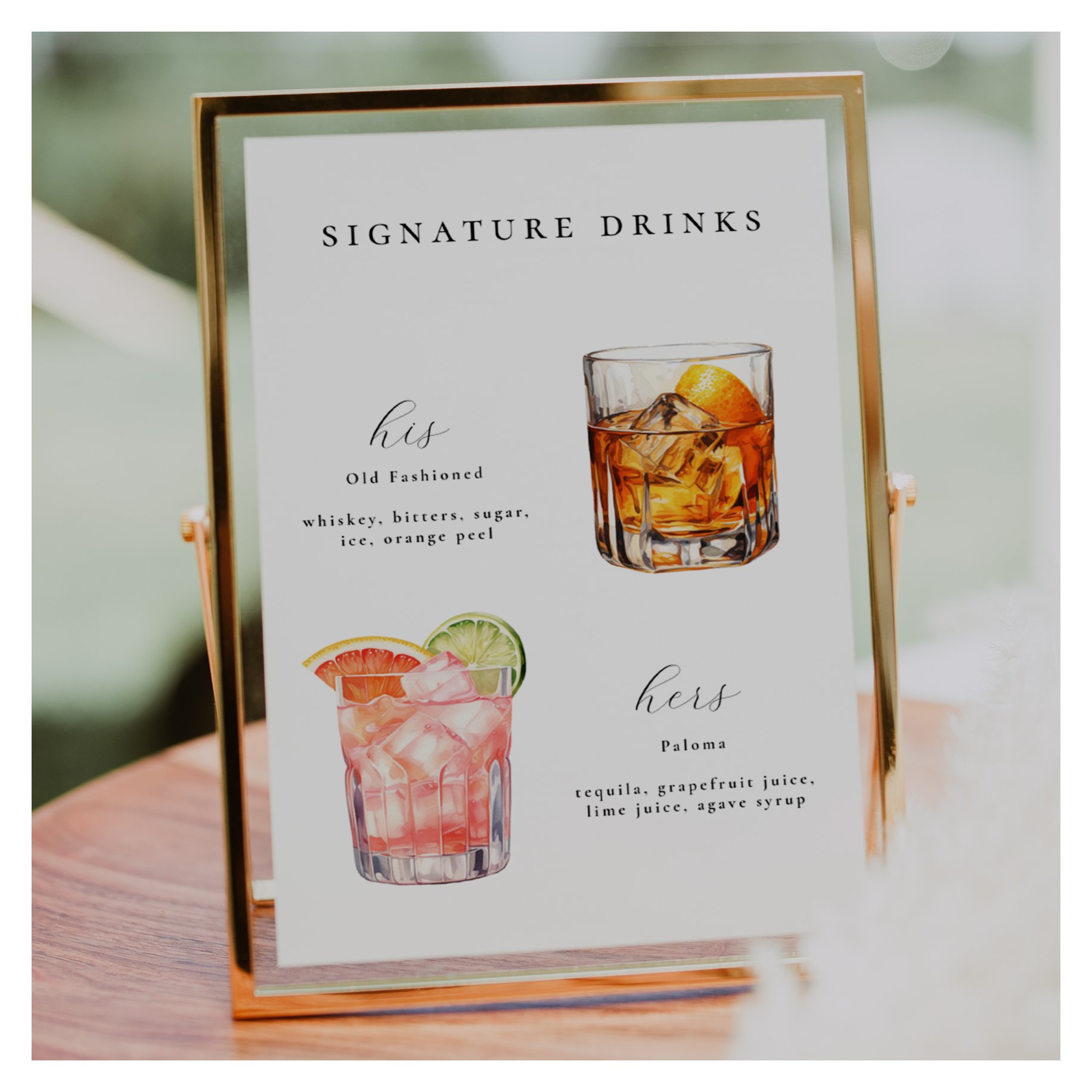 Signature Drinks Wedding Cocktails Poster
