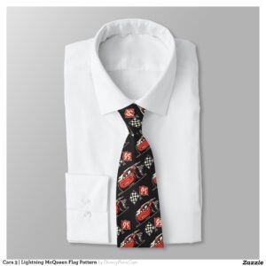 Cars 3 Lightning McQueen Flag Pattern Neck Tie