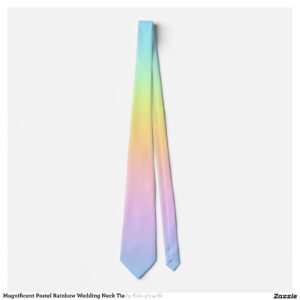 Magnificent Pastel Rainbow Wedding Neck Tie