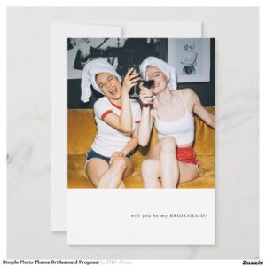 Simple Photo Theme Bridesmaid Proposal Invitation