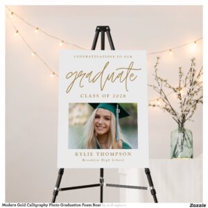 Modern Gold Calligraphy Photo Graduation Foam Boar Foam Board