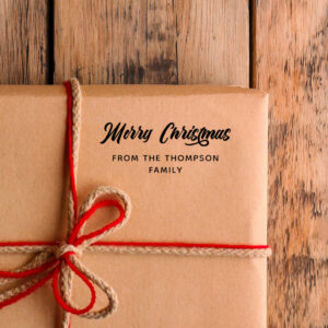 Bold Calligraphy Merry Christmas From Rubber Stamp