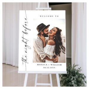 Elegant Minimalist Welcome Rehearsal Dinner Photo Foam Board
