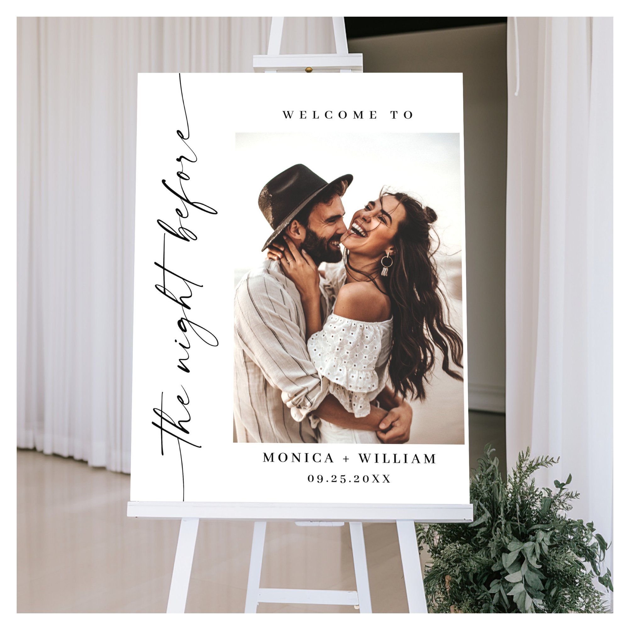 Elegant Minimalist Welcome Rehearsal Dinner Photo Foam Board