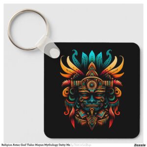 Religion Aztec God Tlaloc Mayan Mythology Deity Me Keychain