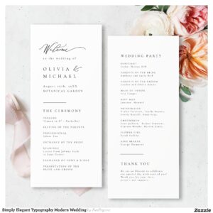 Simply Elegant Typography Modern Wedding Program