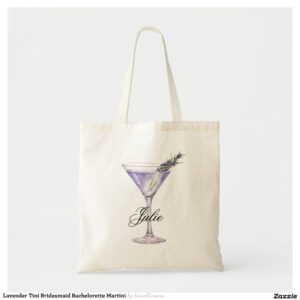 Lavender Tini Bridesmaid Bachelorette Martini Tote Bag