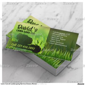 Lawn Care & Landscaping Service Greens Mower Business Card