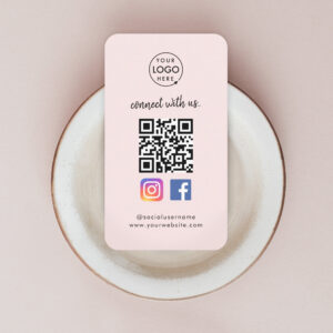 Instagram Facebook QR Code Social Media Pink Business Card