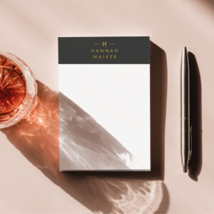 Monogram Black Gold Modern Minimalist Elegant Post-it Notes