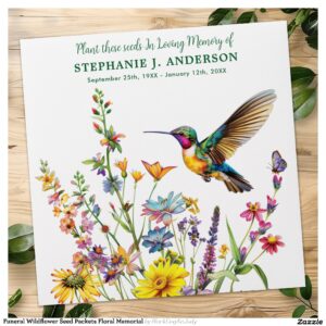Funeral Wildflower Seed Packets Floral Memorial Envelope