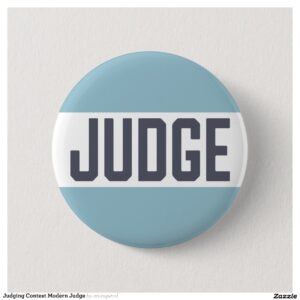 Judging Contest Modern Judge Pinback Button