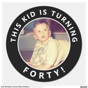 40th Birthday Custom Photo Stickers