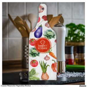 Custom Watercolor Vegetables Kitchen Cutting Board