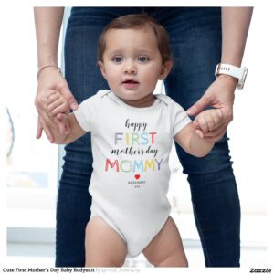 Cute First Mother's Day Baby Bodysuit