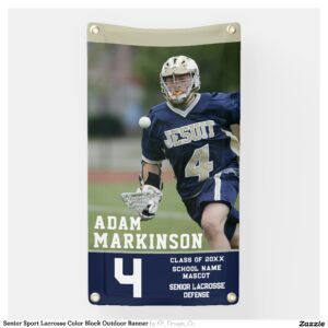 Senior Sport Lacrosse Color Block Outdoor Banner