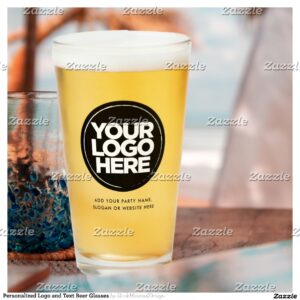 Personalized Logo and Text Beer Glasses