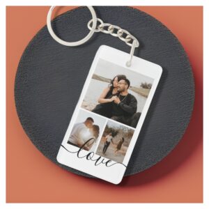 Personalized Photo and Text Photo Collage Keychain