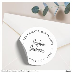 Return Address Envelope Seal Modern Script