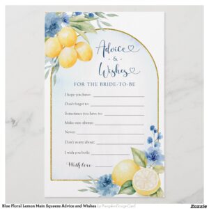 Blue Floral Lemon Main Squeeze Advice and Wishes