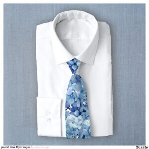 pastel blue Hydrangea Neck Tie