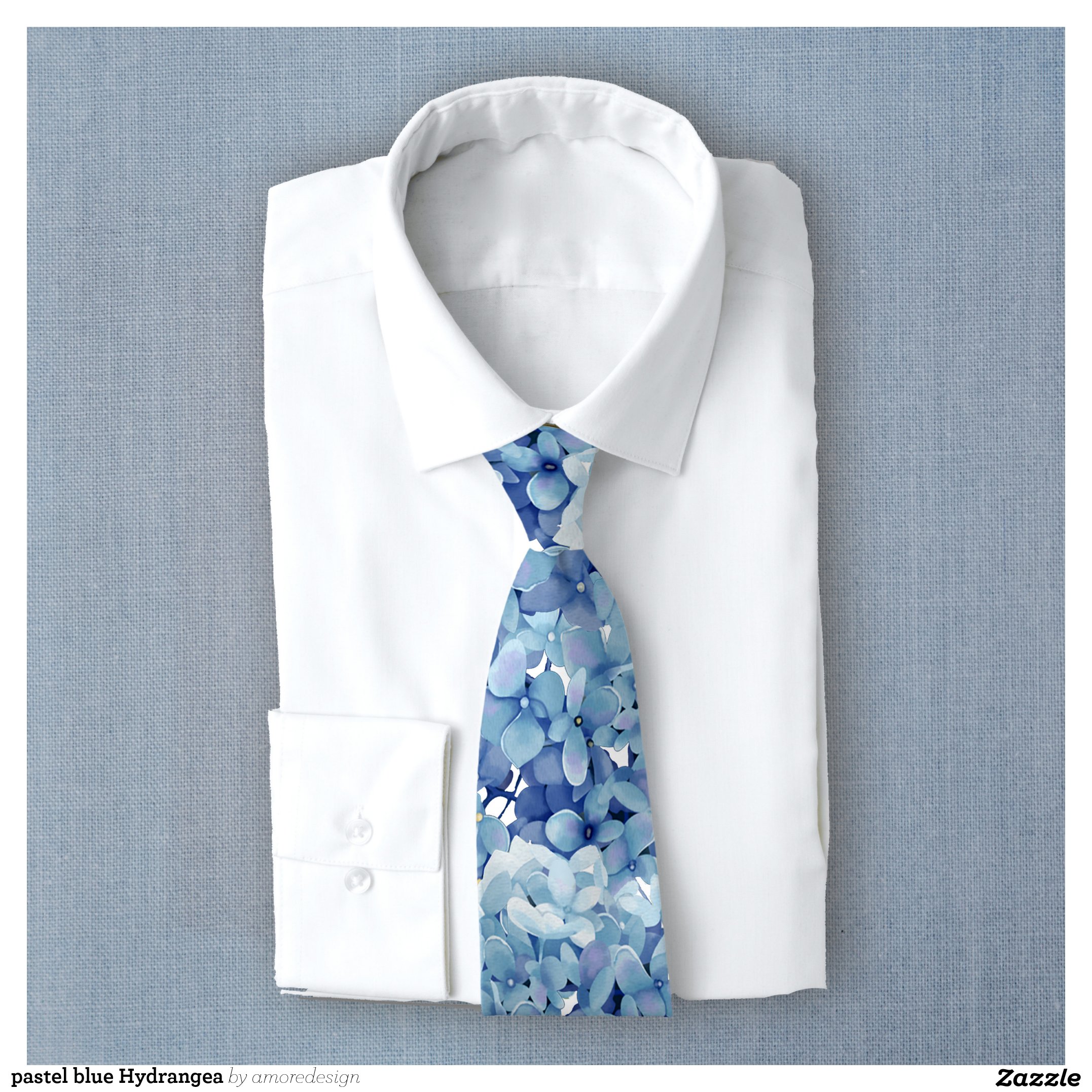pastel blue Hydrangea Neck Tie