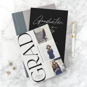 Side Typography Graduation 2022 3 Photo Party Invitation