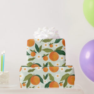 Orange Flower Wrapping Paper