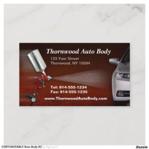 CUSTOMIZABLE Auto Body BC Business Card