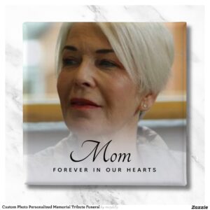 Custom Photo Personalized Memorial Tribute Funeral Button