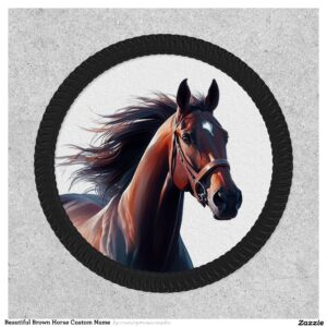 Beautiful Brown Horse Custom Name Patch