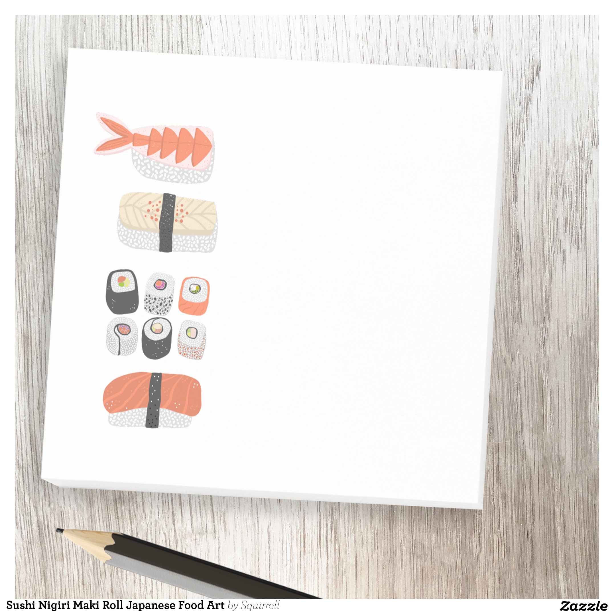 Sushi Nigiri Maki Roll Japanese Food Art Post-it Notes