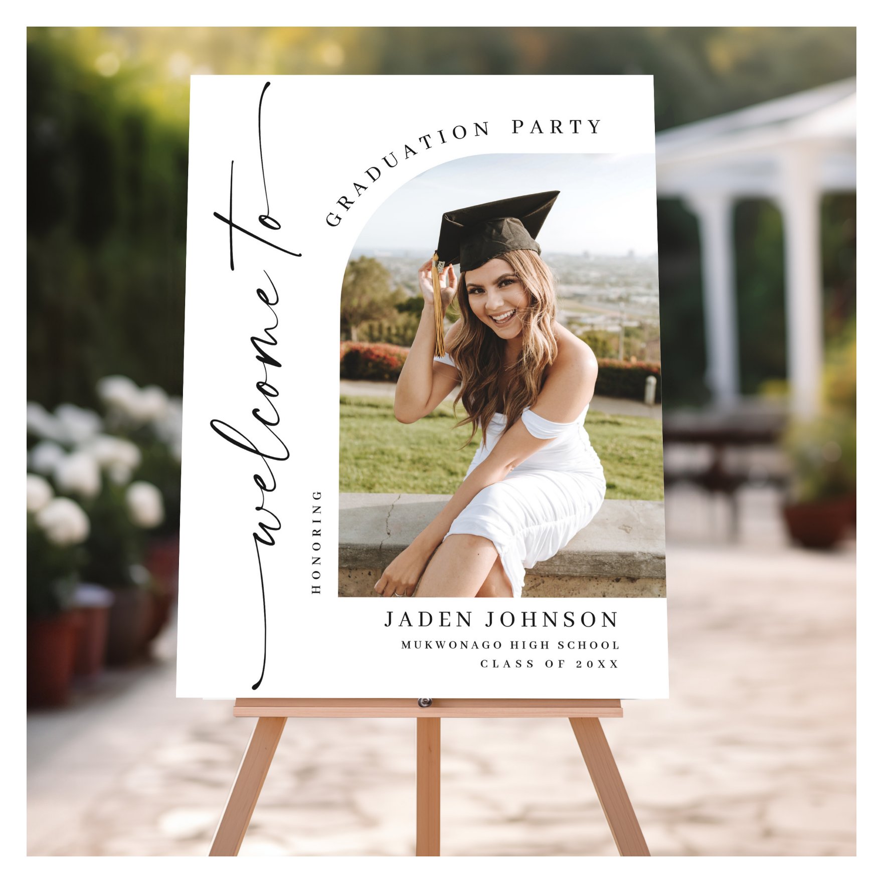 Modern Minimalist WELCOME Graduation Party Photo Foam Board