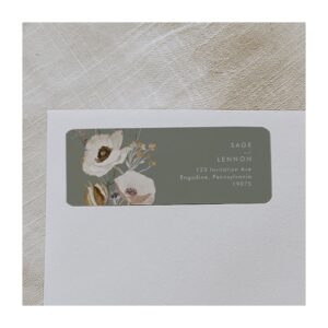 Whimsical Wildflower Sage Green Return Address L Label