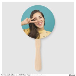 Fun Personalized Face on a Stick Photo Prop Hand Fan