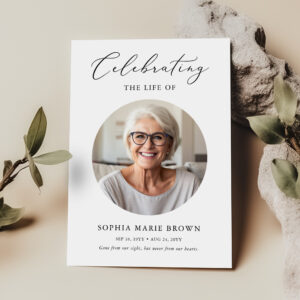 Elegant Celebration of Life Photo Memorial Funeral Invitation