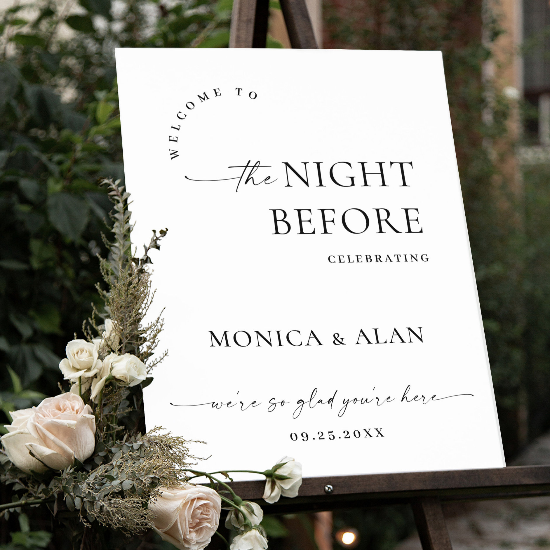 Elegant Minimalist Welcome Rehearsal Dinner Foam Board