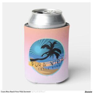 Costa Rica Beach Pura Vida Souvenir Can Cooler