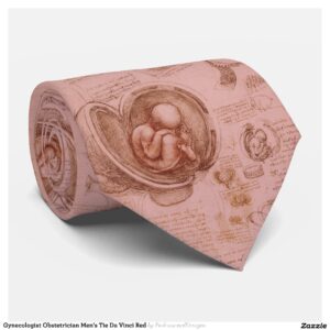 Gynecologist Obstetrician Men's Tie Da Vinci Red