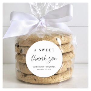 A Sweet Thank You Wedding Favor Classic Round Sticker