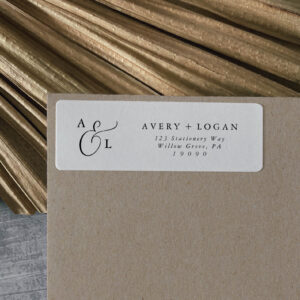 Elegant Script Monogram Return Address Label