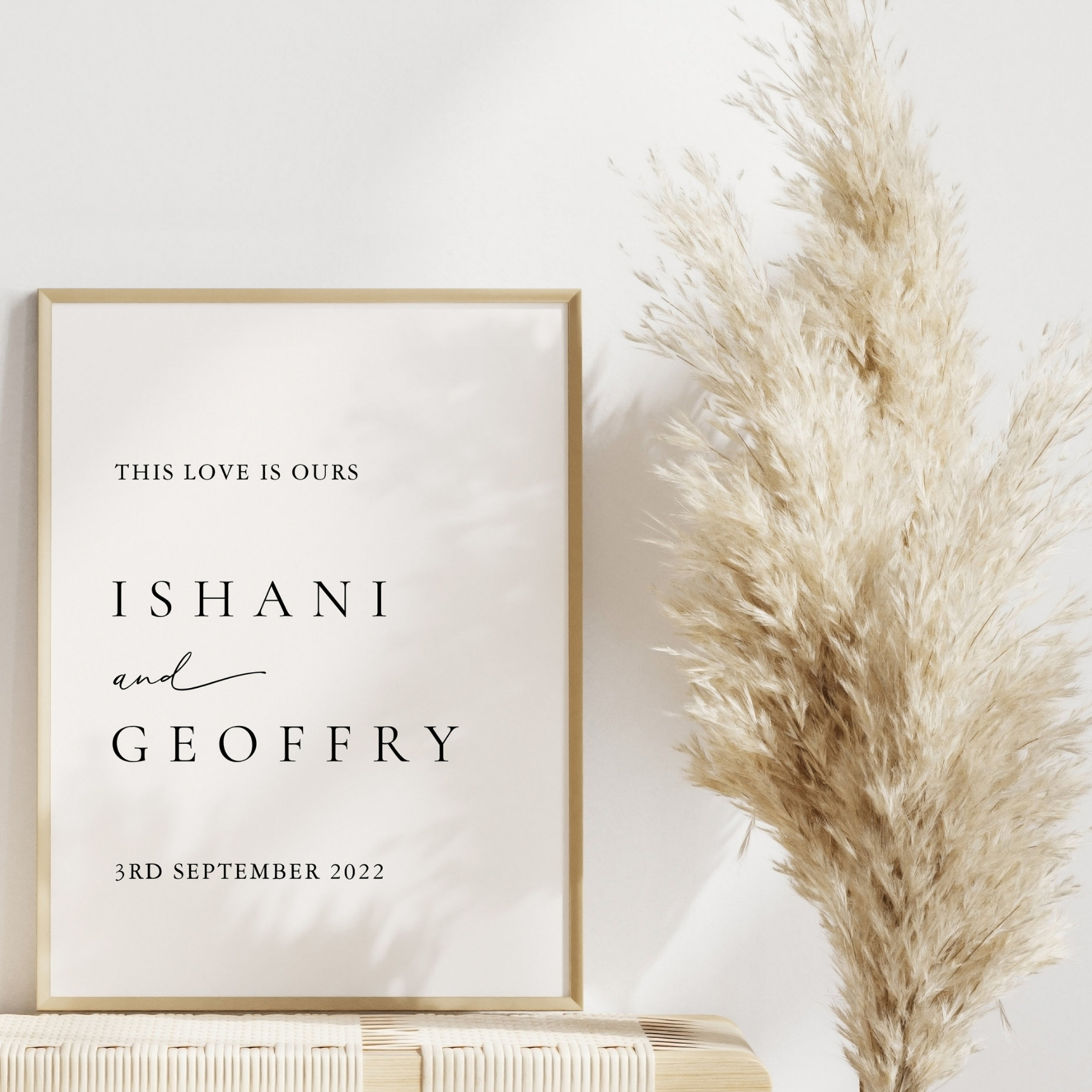 White Modern Minimal Wedding Welcome Sign Poster