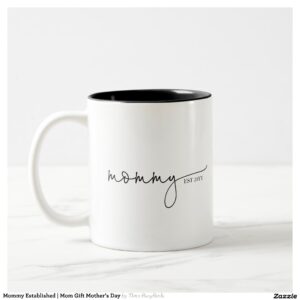 Mommy Established Mom Gift Mother's Day Two-Tone Coffee Mug
