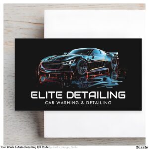 Car Wash & Auto Detailing QR Code Business Card