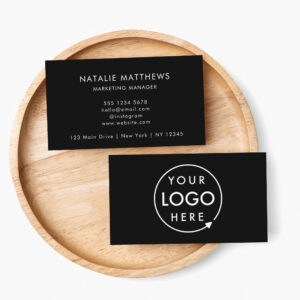 Corporate Logo Black Minimalist Professional Business Card