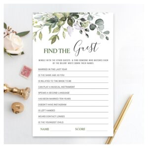 Eucalyptus Find the Guest Bridal Shower Game