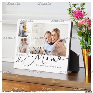 Gift for Mom Mother's Day 3 Photo Collage Plaque