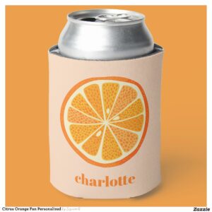 Citrus Orange Fun Personalized Can Cooler